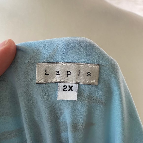 Lapis tropical plussize dress 2X layered - Picture 3 of 6